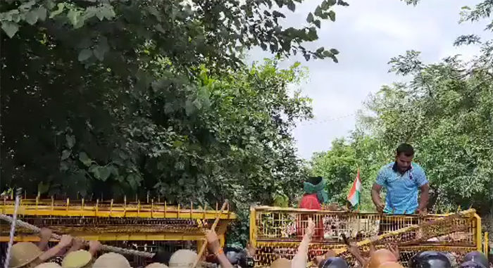 Farmer police conflict
