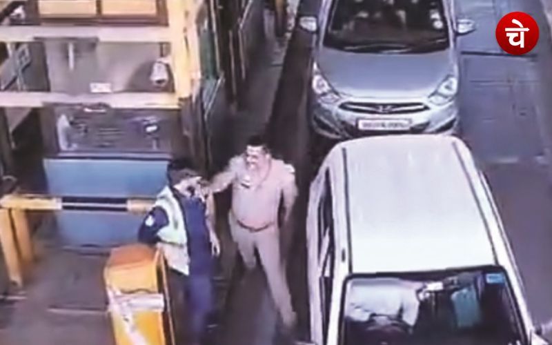ग्रेटर नोएडा के लुहारली टोल पर दरोगा की दबंगई, वीडियो वायरल