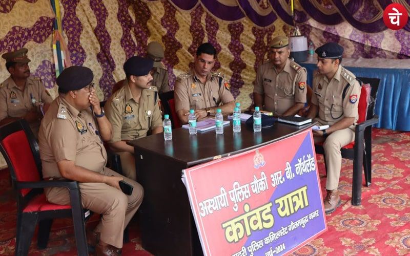नोएडा में कांवड़ियों के सुरक्षित सफर के लिए मुस्तैद है पुलिस