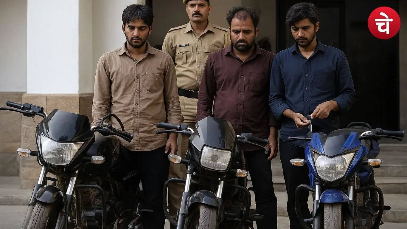 ग्रेटर नोएडा में बीटा-2 पुलिस की कार्रवाई के बाद चोरी की बाइक के साथ पकड़े गए तीनों आरोपी