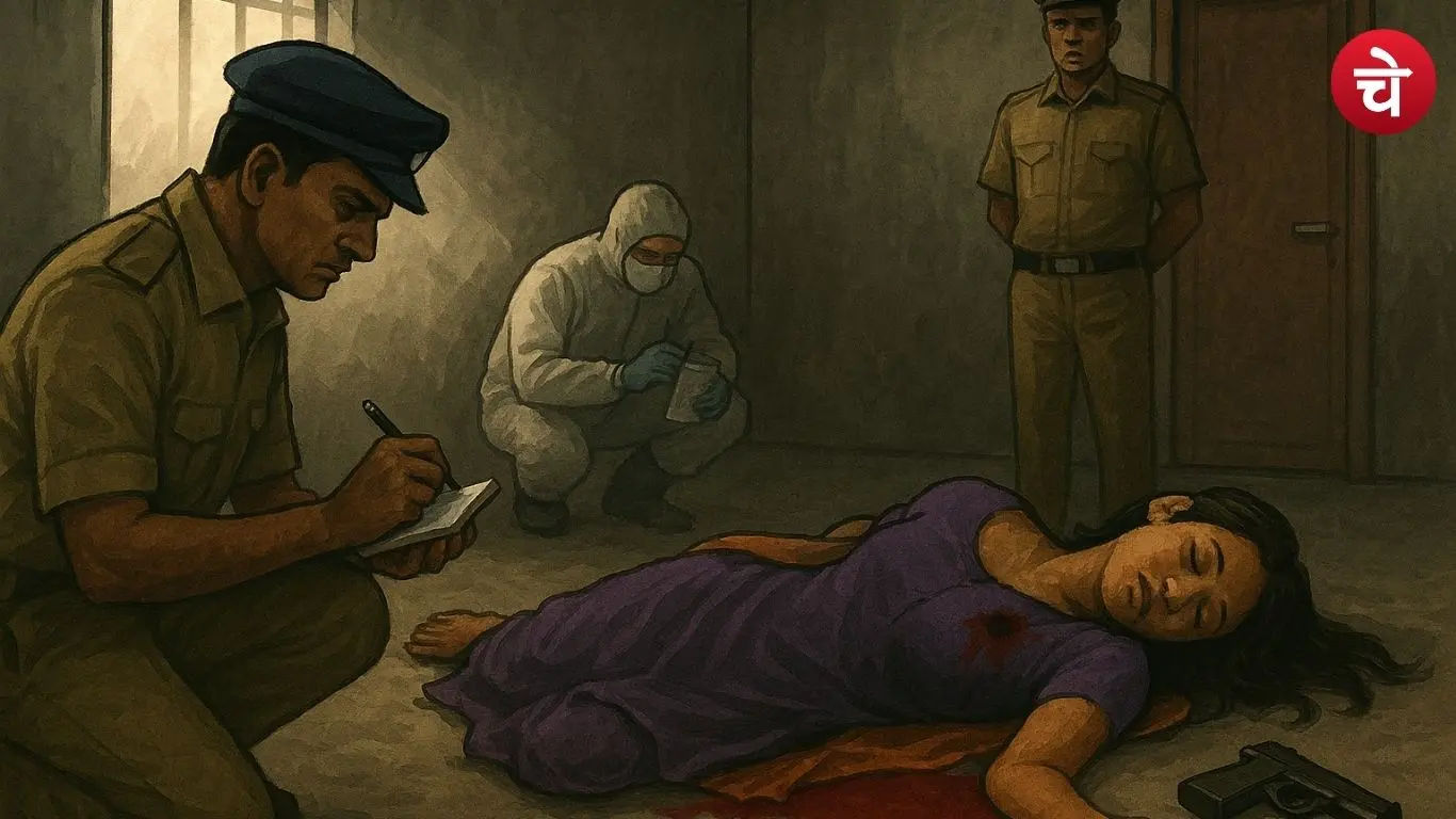 नोएडा के सेक्टर-85 में प्रेम प्रसंग के विवाद के बाद हुई युवती की हत्या की जांच करती पुलिस