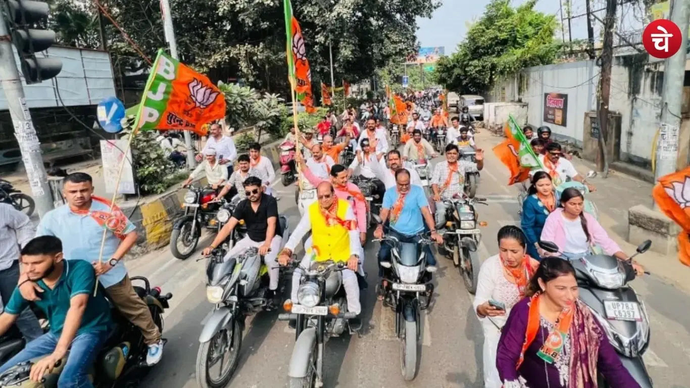 BJP MLA Surendra Maithani fined for riding a Bullet motorcycle without a helmet.