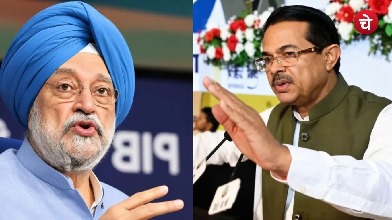 File photo of Union Minister of Petroleum and Natural Gas Hardeep Singh Puri and Union Minister of State B.L. Verma