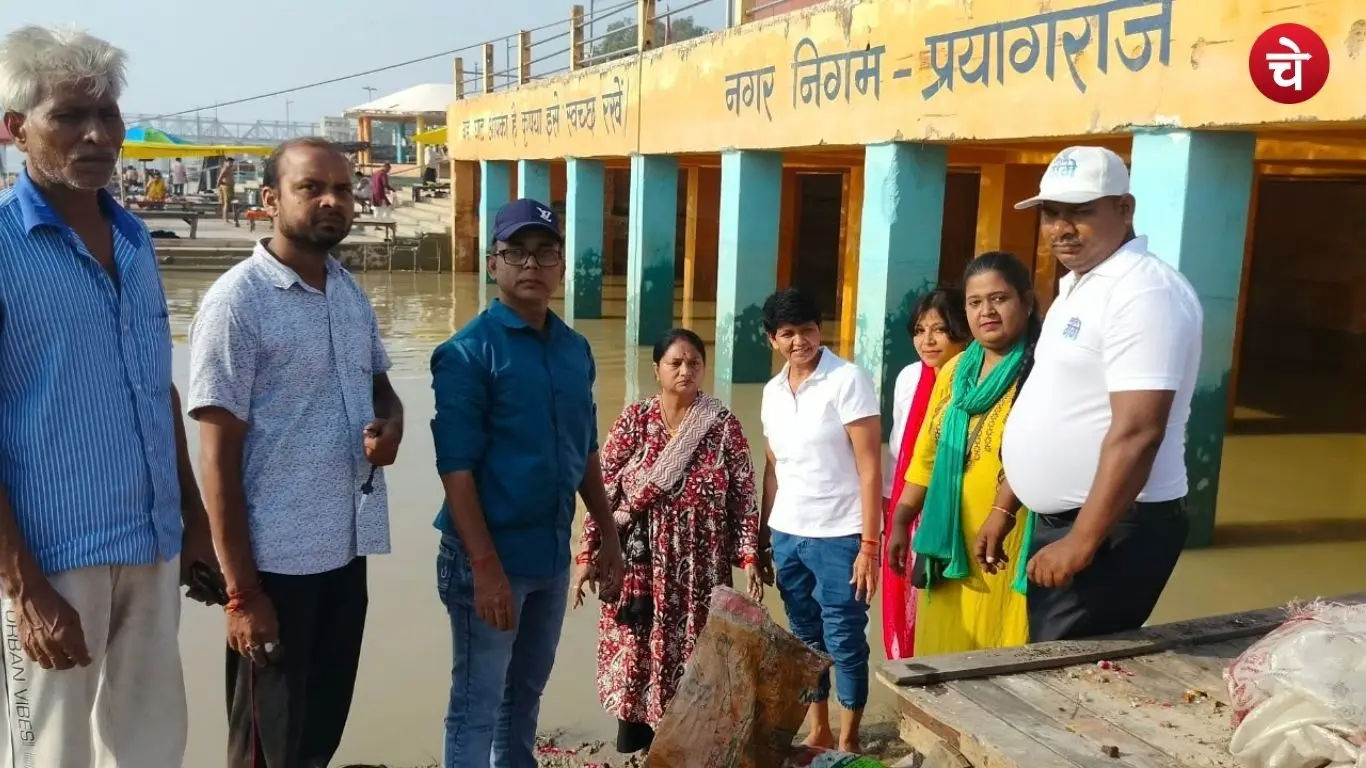 Ganga Vichar Manch activists and local citizens conducting a cleanliness drive at Dashashwamedh Ghat on the occasion of Gandhi-Shastri Jayanti