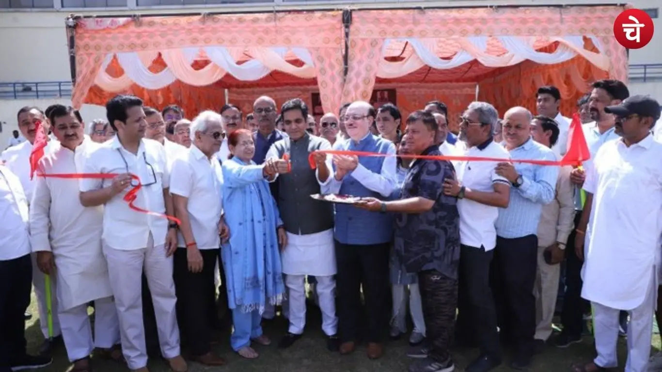 MLA Pankaj Singh inaugurating the 26th Captain Shashikant Memorial Cricket Tournament at Noida Stadium