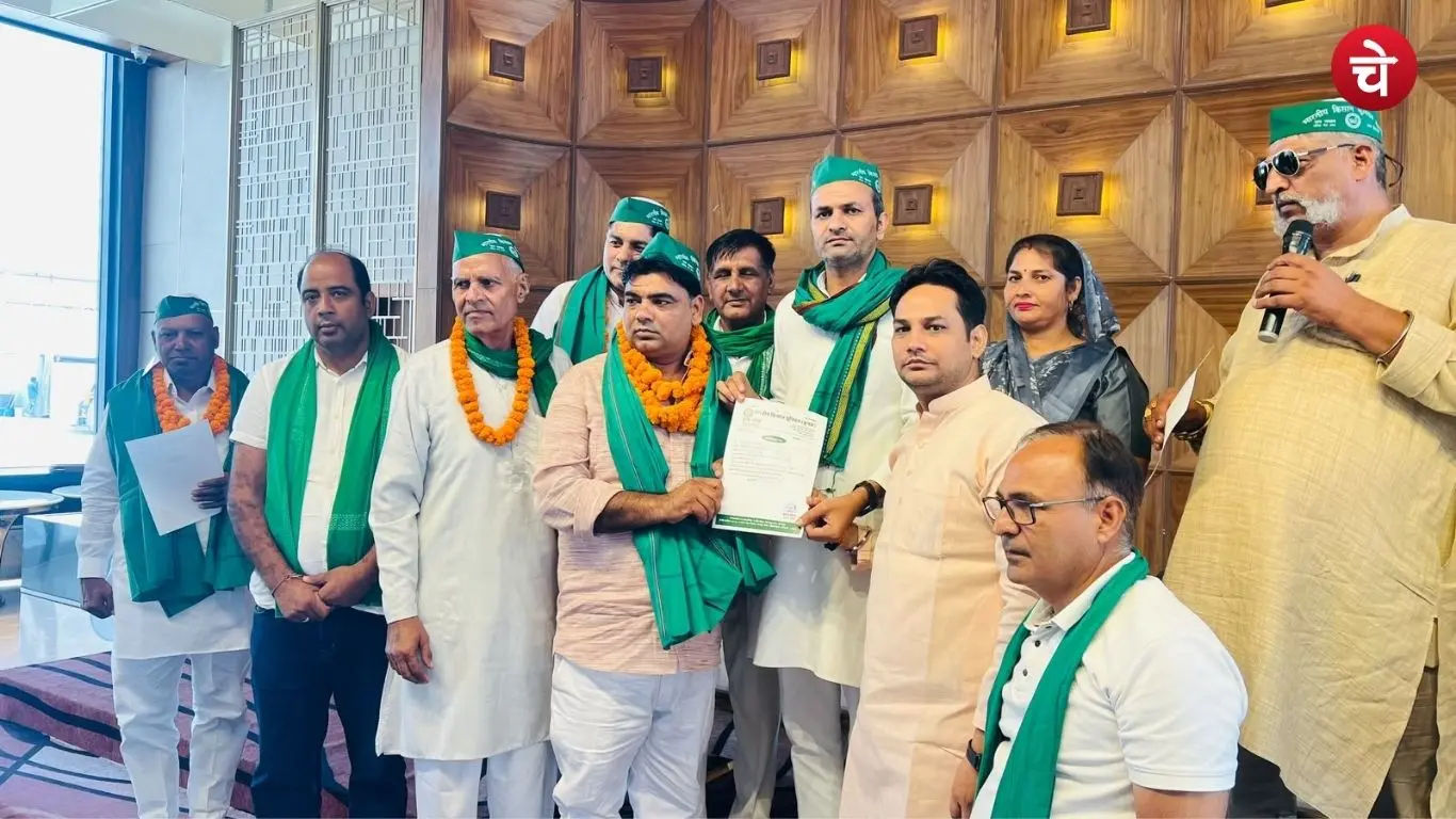 Office bearers and activists present at the monthly meeting of the Bharatiya Kisan Union (Krishak) in Greater Noida