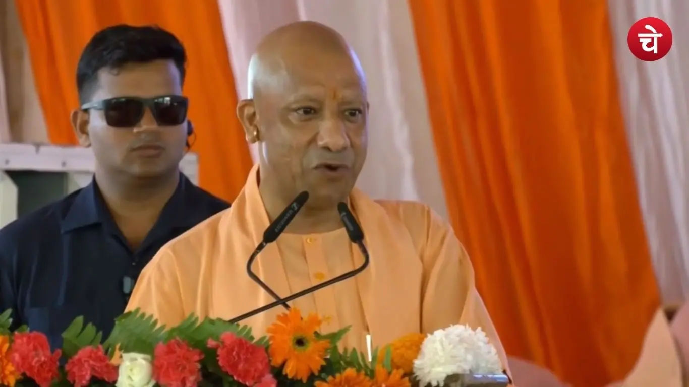 Uttar Pradesh Chief Minister Yogi Adityanath addressing a meeting in Lucknow
