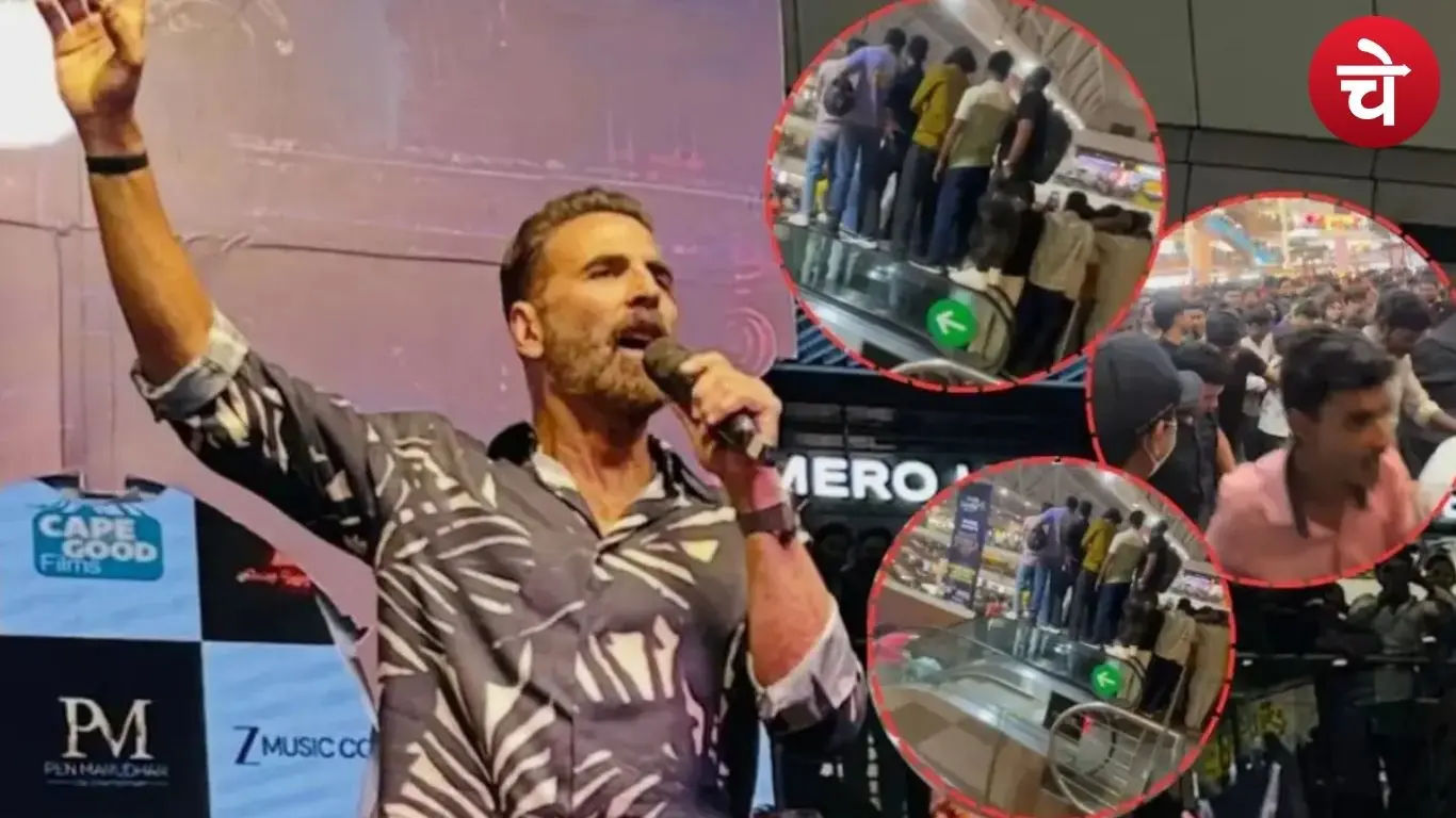 Huge crowd gathers at Gaur City Mall to see Akshay Kumar