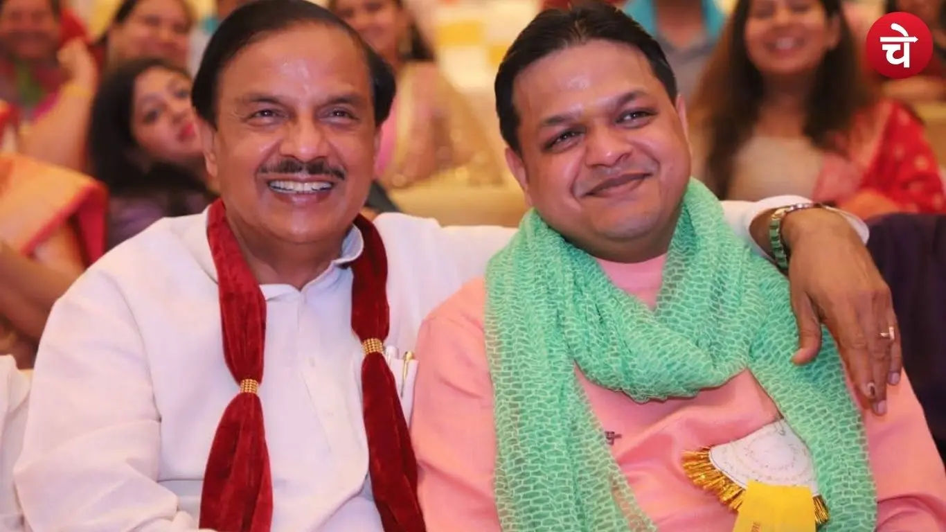 Anuj Gupta President of RWA Sector 11 at an event with Noida MP Dr. Mahesh Sharma