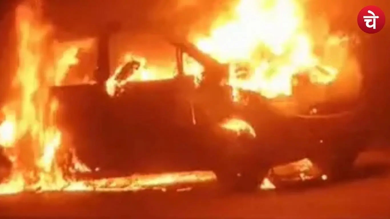 Burning car