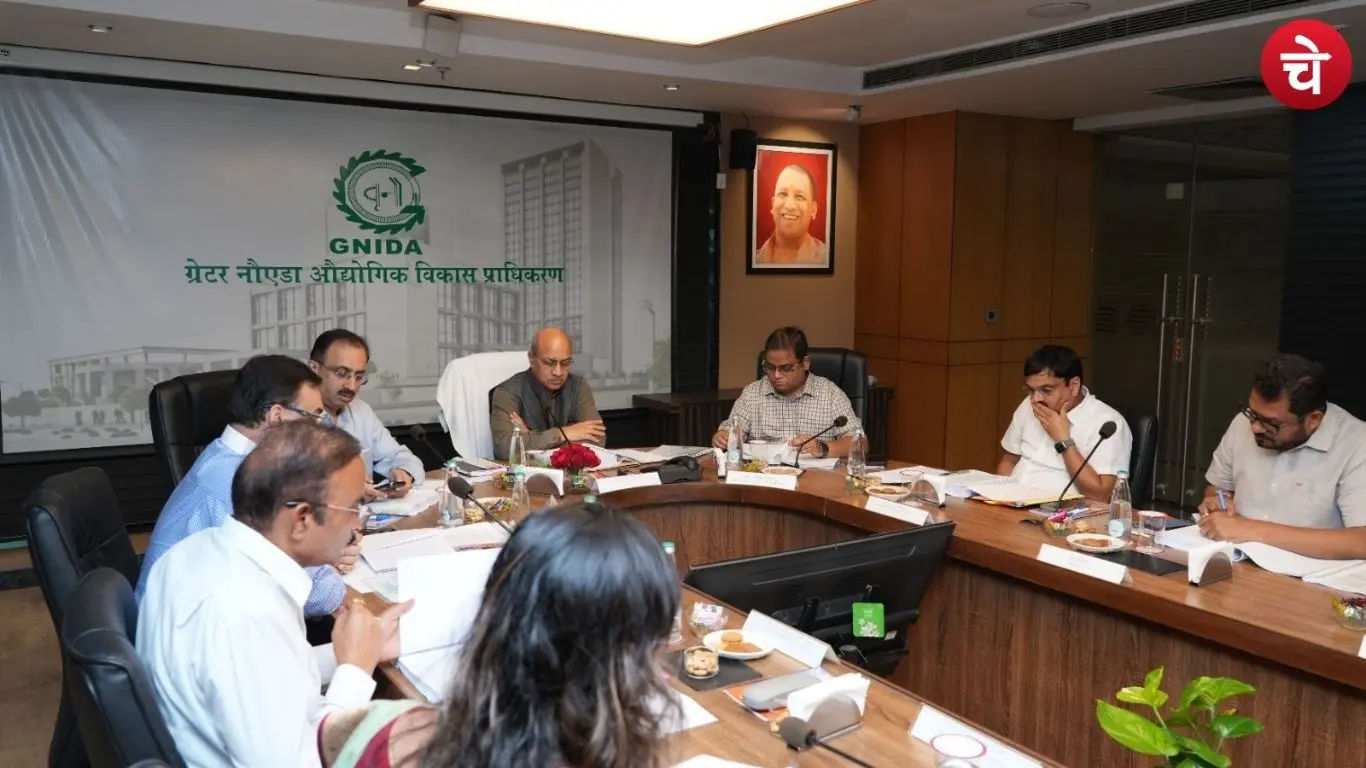 Deepak Kumar Chairman of the Greater Noida Authority and Additional Chief Secretary of the Industrial Development Department Government of Uttar Pradesh presiding over the Authority 144th board