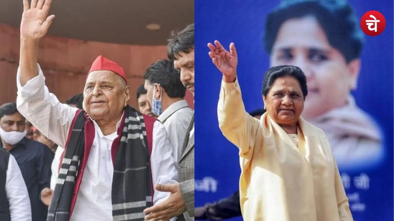 File photo of former Uttar Pradesh Chief Minister Mulayam Singh Yadav and Bahujan Samaj Party chief and former Uttar Pradesh Chief Minister Mayawati