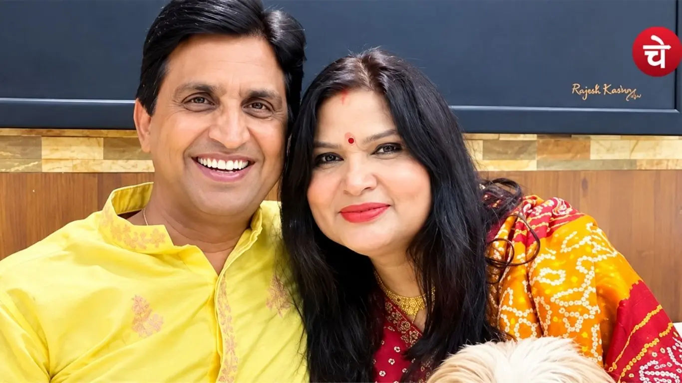 File photo of the country's renowned poet, lyricist, and storyteller Dr. Kumar Vishwas and his wife Manju Sharma