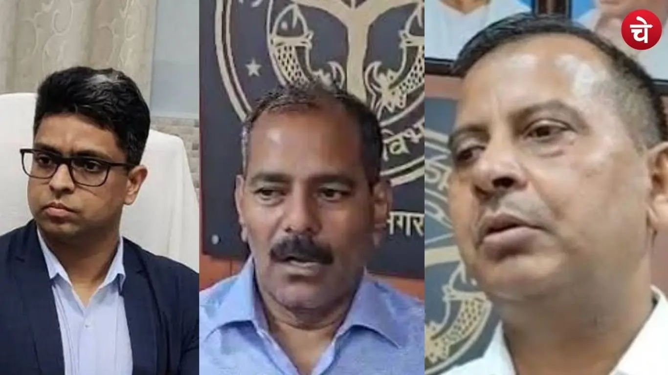 File photos of Uttar Pradesh Transport Commissioner Ashutosh Niranjan, Noida RTO Siyaram Verma, and ARTO (Administration) Nand Kumar