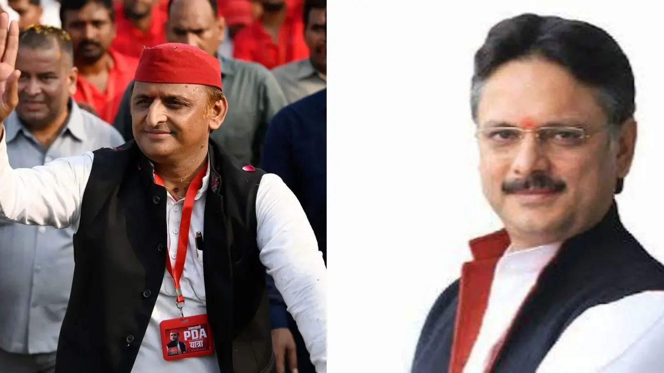 Former Chief Minister of Uttar Pradesh Akhilesh Yadav and BJP MLA from Sarojini Nagar, Dr. Rajeshwar Singh