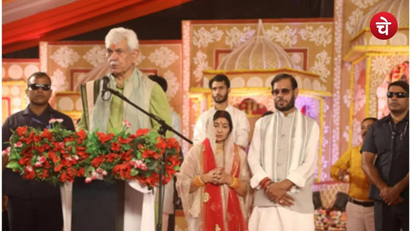 Lieutenant Governor Manoj Sinha during the Shiv Mahapuran Katha in Unchahar Raebareli