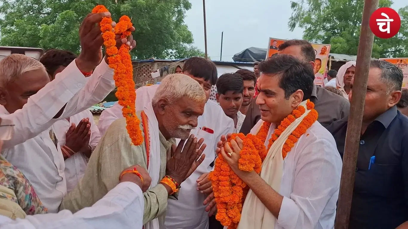 Pankaj Singh the MLA for the Noida Assembly constituency is accepting greetings from farmers in the Noida area a file photo showing him accepting these greetings