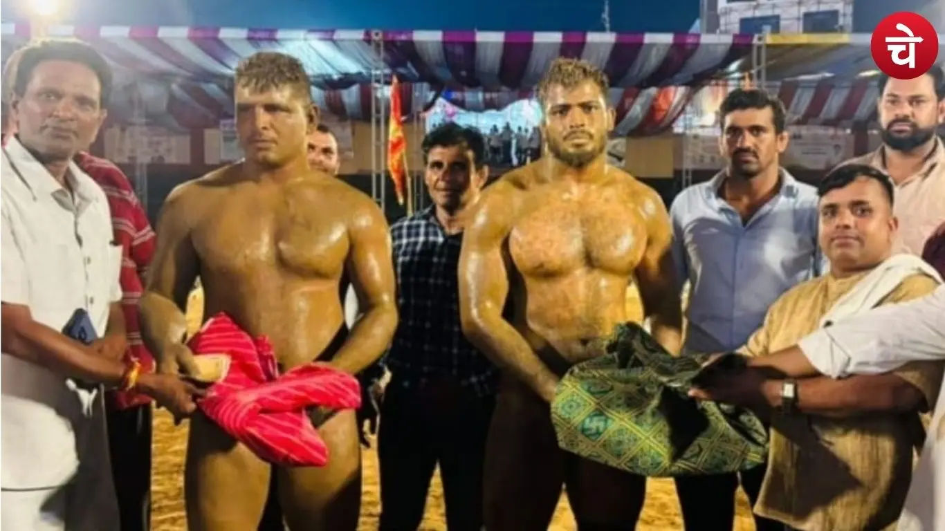 Photos capturing the thrill of the wrestling match at the Dron Mela in Dankaur