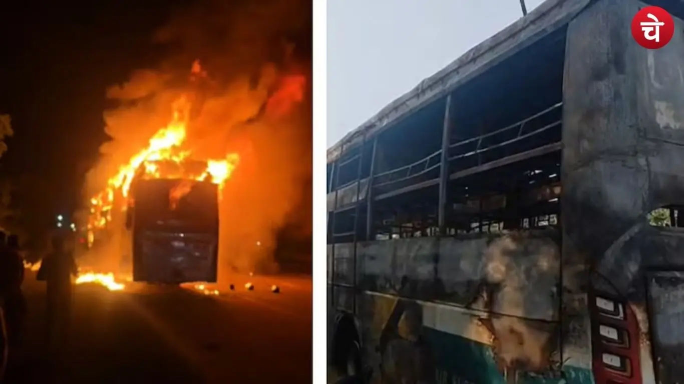 Sleeper bus catches fire on Yamuna Expressway